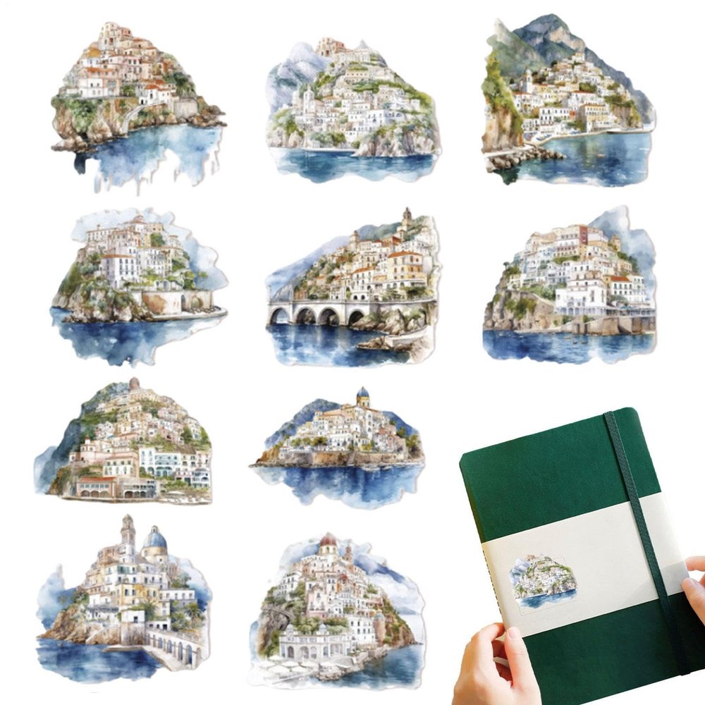 Aesthetic Journaling Stickers | Japanese Paper Nature Landscape DIY Stickers