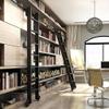 GJMSSMY Rolling Library Ladder Hardware Set with Complete Rail System view 2