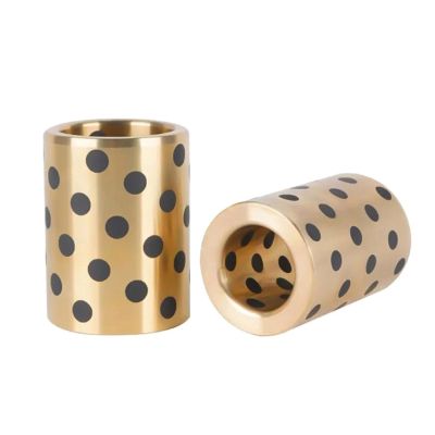 Graphite-Copper Bushing with Graphite Insert, Oil-Free, Self-Lubricating JDB Graphite-Copper Sleeve, 30 × 38 × (15–60) mm (30 × 38 × 35 mm)