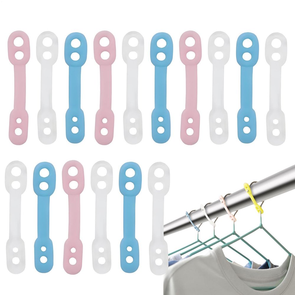 20-Pack Adjustable Non-Slip Clothes Hanger Clips