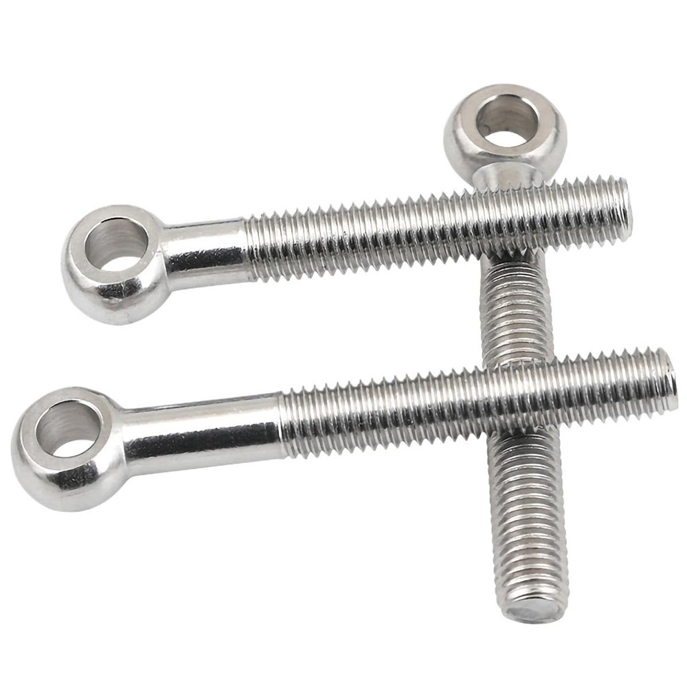 304 Stainless Steel Shoulder Eye Bolt M5/M6/M8 (M6 × 50 mm, 4-Pack)