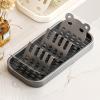 Carbon Steel Soap Holder with Draining Tray and Compartments view 3