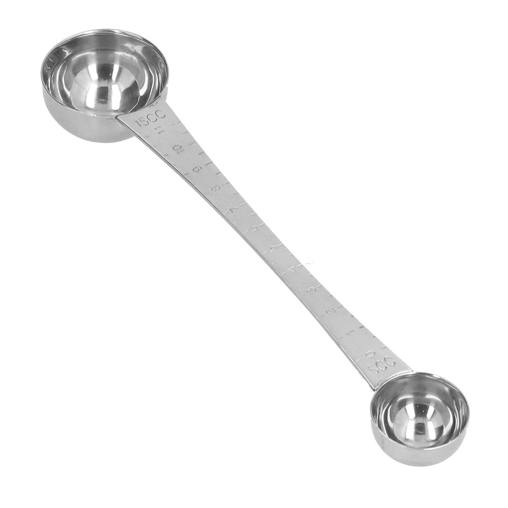 Double-Ended Stainless Steel Measuring Spoon for Coffee Grounds, 20.1 cm
