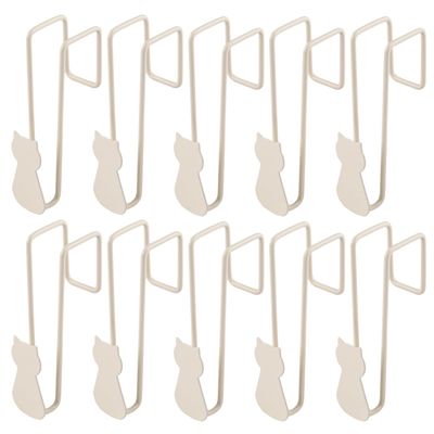 WRITWAA 10-Pack Cat Metal Over-the-Door Hooks, No Drilling