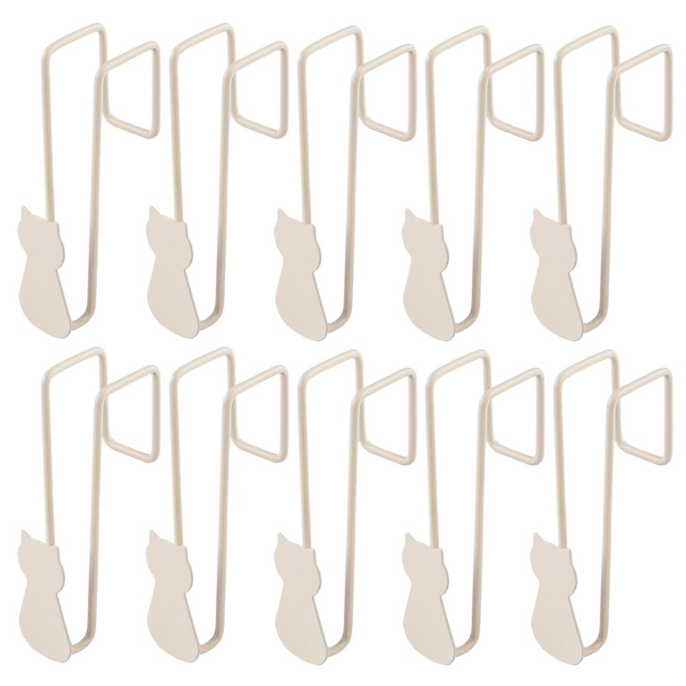 WRITWAA 10-Pack Cat Metal Over-the-Door Hooks, No Drilling