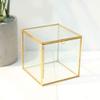 Alomejor Geometric Glass Planter with Gold Rim for Succulents, Home and Landscape Decor view 4