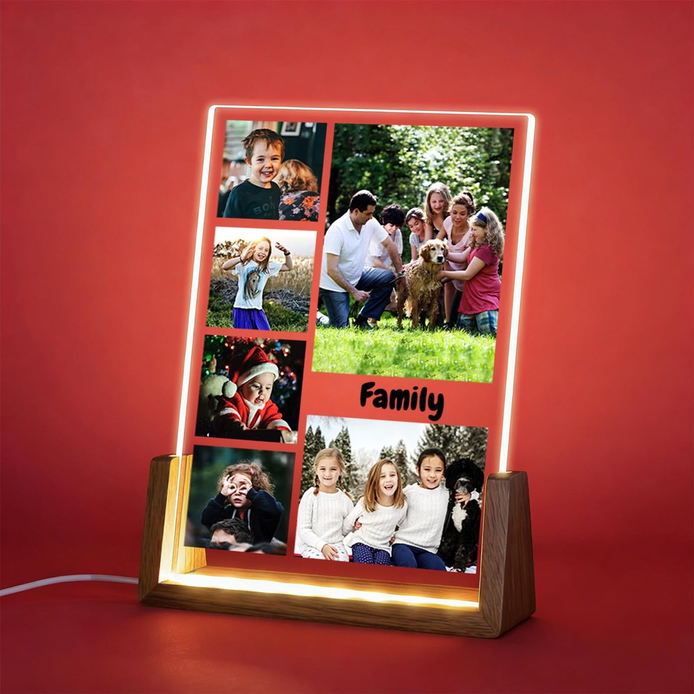 Baixtuo Personalized Acrylic Photo Frame with LED Base
