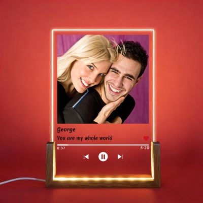 Baixtuo Personalized Acrylic Photo Frame with LED Night Light