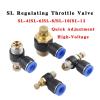 5PCS SL-Series 90° Pneumatic Brass Flow Control Valve, Push-In, for 4–12 mm OD Gas Lines (SL8-03 (3I8)) view 2