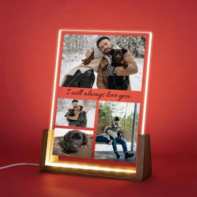 Baixtuo Personalized Acrylic Photo Frame with LED Night Light