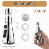 2-Pack 3-Mode Pull-Out Faucet Aerators, 360° Swivel, M22/M24 Adapters view 2