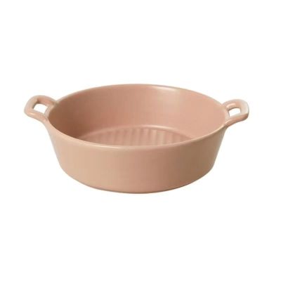 Special Double-Ear Ceramic Baking Bowl, Khaki