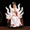 Feng Shui Buddha Statue, Lifelike Nine-Tailed Fox, White view 4