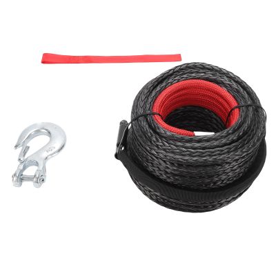 FAUOSWUK High-Strength Synthetic Winch Line with Heavy-Duty Winch Hook for 3/8-Inch Off-Road Vehicle Cable