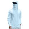 Men's Long-Sleeve Rash Guard Hoodie with Mask, UPF 50+, Green, XL view 1