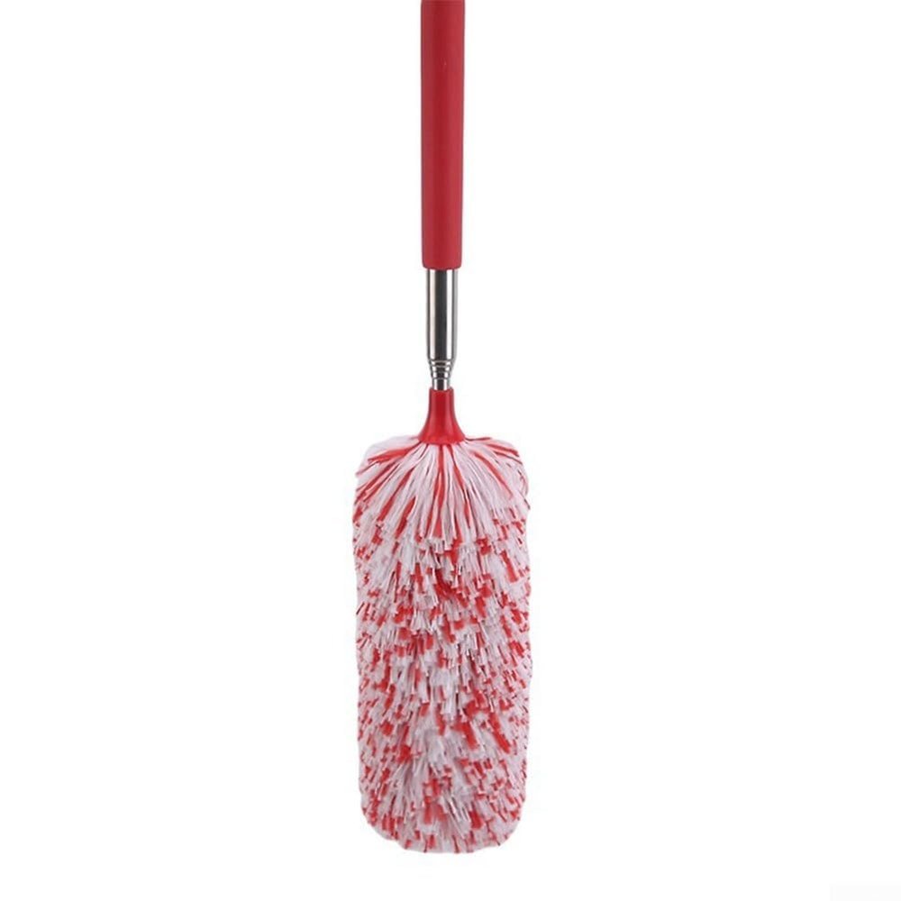 Retractable Dusting Brush, Washable Cleaning Tool (Red)