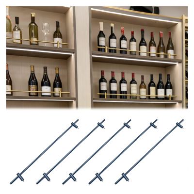 5-Piece Aluminum Alloy Shelf Guard Rail Set, Gray, 34 cm