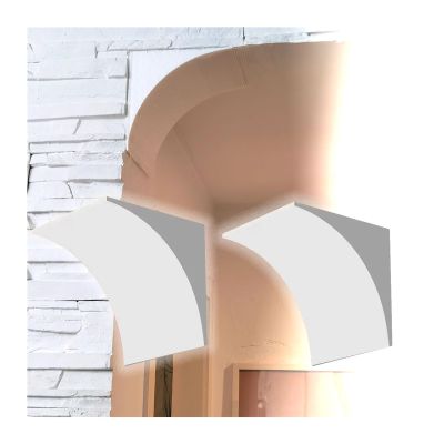 Semicircular Door Arch Drywall Form, Foam Half-Circle Arch Set, DIY, Pre-Bent, Paintable, 2-Pack, Various Sizes (23.5 x 23.5 x 23.5 cm)