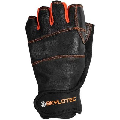 Skylotec Unisex Progrip Ferrata Climbing Gloves, Black-Orange, XL