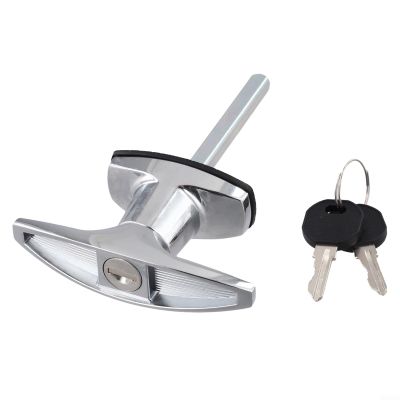 Risveglio T-Handle Lock, Zinc Alloy, for Trucks, RVs, Canopies and Garage Doors, Weather-Resistant Copper-Core Security Mechanism, Chrome Finish (A)