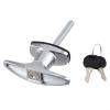 Risveglio T-Handle Lock, Zinc Alloy, for Trucks, RVs, Canopies and Garage Doors, Weather-Resistant Copper-Core Security Mechanism, Chrome Finish (A) view 1