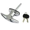 Risveglio T-Handle Lock, Zinc Alloy, for Trucks, RVs, Canopies and Garage Doors, Weather-Resistant Copper-Core Security Mechanism, Chrome Finish (A) view 3