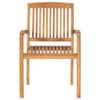 GeenYuu Set of 4 Stackable Solid Teak Garden Chairs view 2