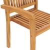 GeenYuu Set of 4 Stackable Solid Teak Garden Chairs view 3
