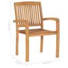 GeenYuu Set of 4 Stackable Solid Teak Garden Chairs view 4