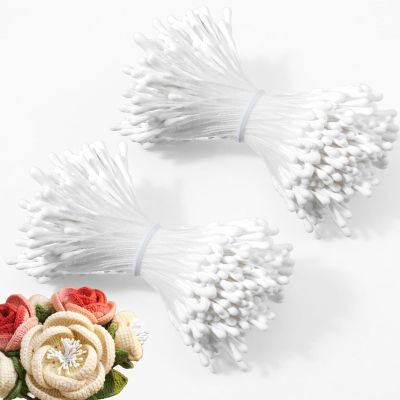 PEOVLVN 800 Pcs White Flower Stamen Pipe Cleaners