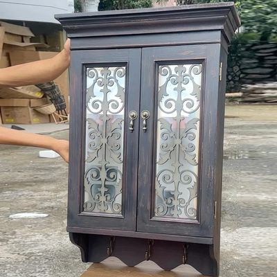 YYBHKHBY American Retro Solid Wood Wall Cabinet, 81 x 54.5 x 20 cm
