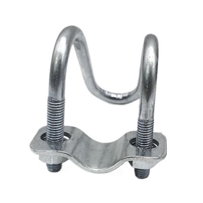 Stainless Steel Double U-Shaped Screw Clamp for Iron Pipes (M8 × 25 × 25)