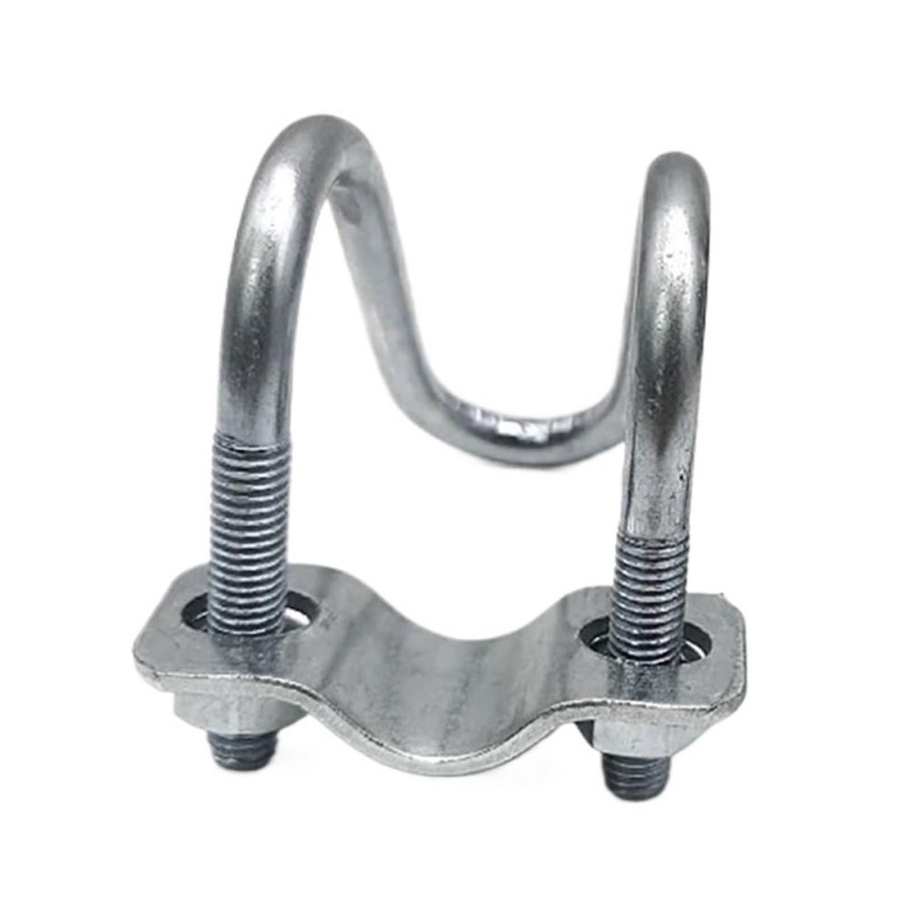 Stainless Steel Double U-Shaped Screw Clamp for Iron Pipes (M8 × 25 × 25)