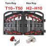 16-Piece T-Handle Torx and Hex Key Set, T10-T50 and H2-H10 view 2