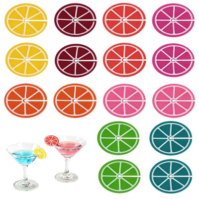 QEQSHQO Silicone Glass Markers - 16 Lemon Slices