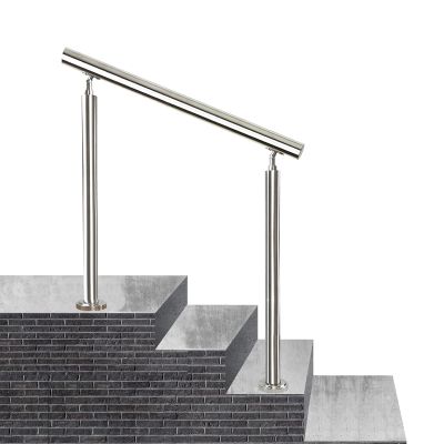 Outdoor Stair Handrail, Stainless Steel Railing for 1–3 Steps, 85 cm High, 110 cm/43 in