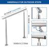 Outdoor Stair Handrail, Stainless Steel Railing for 1–3 Steps, 85 cm High, 110 cm/43 in view 2