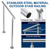 Outdoor Stair Handrail, Stainless Steel Railing for 1–3 Steps, 85 cm High, 110 cm/43 in view 4