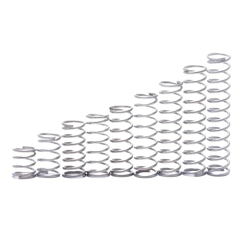 304 Stainless Steel Compression Springs, 5-Piece Set, 2.0 mm Wire, 12–30 mm Outer Diameter