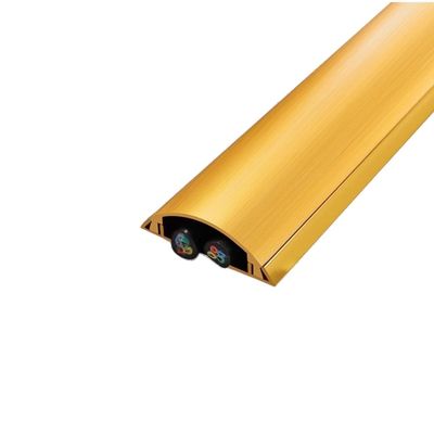 YUEKOPOU PVC Cable Channel Set, Wood Look, 2 Semicircular Covers, Self-Adhesive, Gold, W 50 mm x L 50 cm