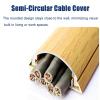 YUEKOPOU PVC Cable Channel Set, Wood Look, 2 Semicircular Covers, Self-Adhesive, Gold, W 50 mm x L 50 cm view 4