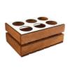 GoodFreshDecor Wooden Crate for 6 x 0.5 L Bottles with White Lid, 30 x 20 x 12 cm, Brown view 1