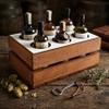 GoodFreshDecor Wooden Crate for 6 x 0.5 L Bottles with White Lid, 30 x 20 x 12 cm, Brown view 2