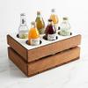 GoodFreshDecor Wooden Crate for 6 x 0.5 L Bottles with White Lid, 30 x 20 x 12 cm, Brown view 3