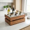 GoodFreshDecor Wooden Crate for 6 x 0.5 L Bottles with White Lid, 30 x 20 x 12 cm, Brown view 4