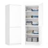KUBUTKU Multipurpose Wardrobe Cabinet, 2 Doors, 5 Compartments, White, 180.5 x 50 x 40 cm view 1