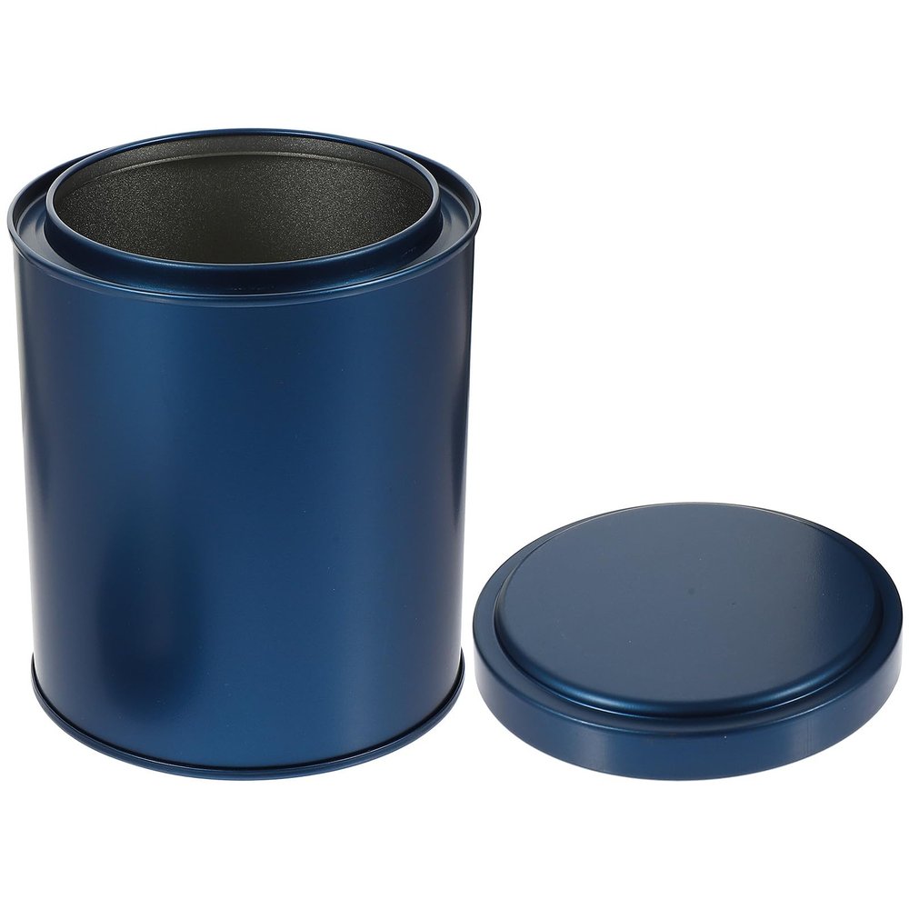 Multifunctional Blue Tin Tea Canister, Airtight