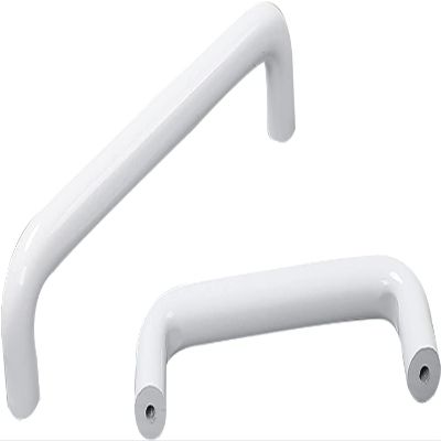 LKDCNUP Cabinet Handles, 2-Pack, White Curved Aluminum Handles