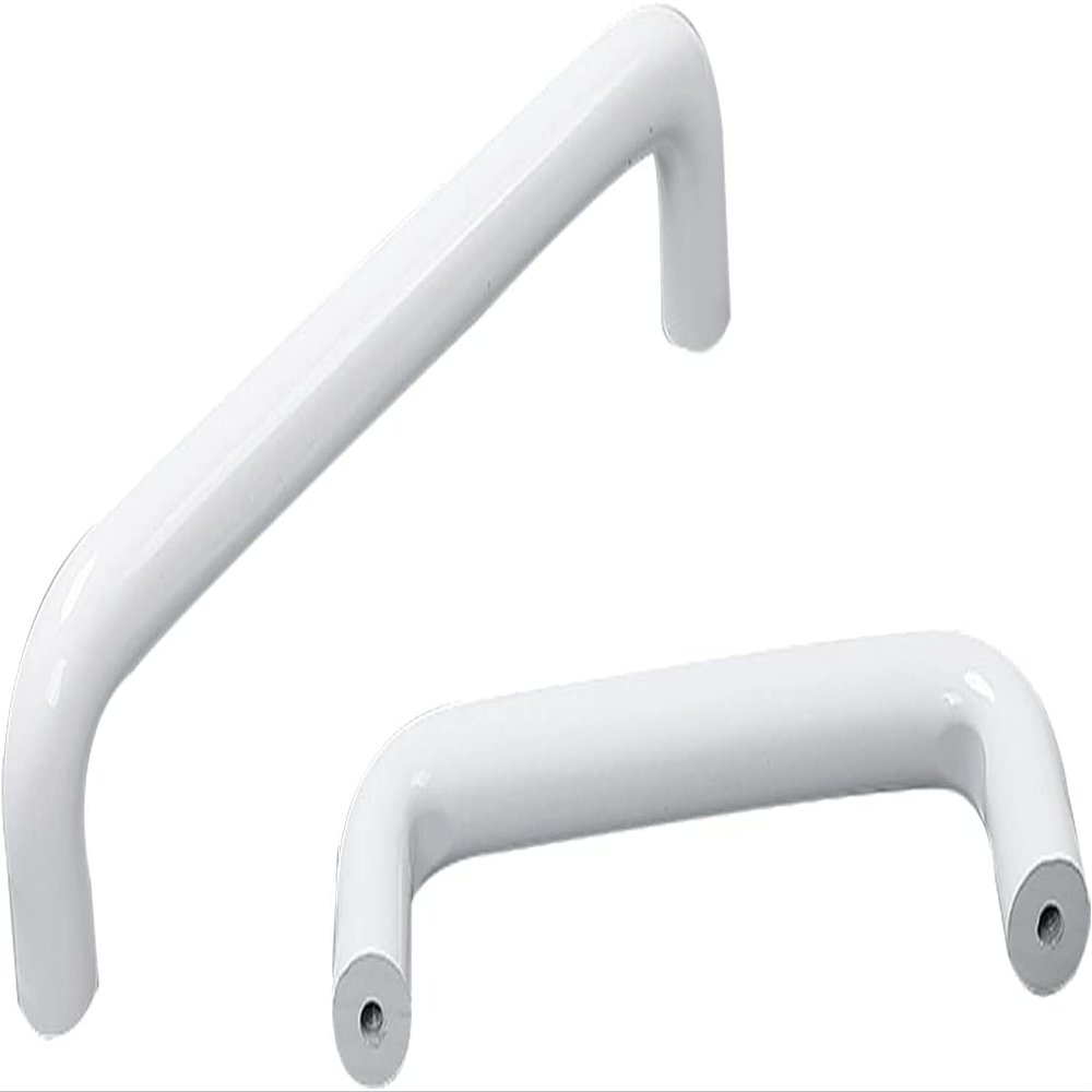 LKDCNUP Cabinet Handles, 2-Pack, White Curved Aluminum Handles