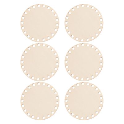 ABOOFAN 6-Piece Round Wooden Basket Bases